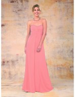 Chiffon bridesmaid dress pink